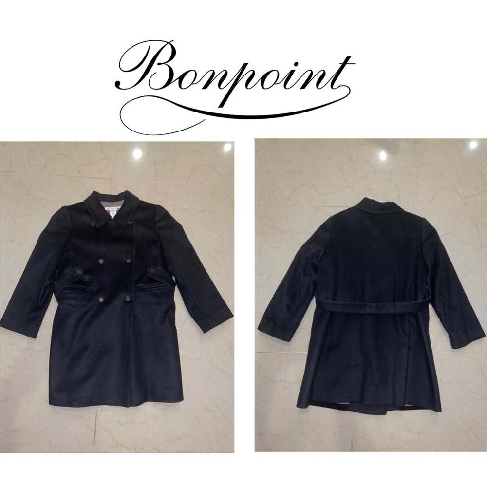 🍒Bonpoint Girls Pea Coat Black Size 8🍒